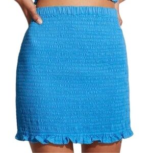 NWT! Faithfull The Brand Esti Skirt in Turquoise Size 4 Small
